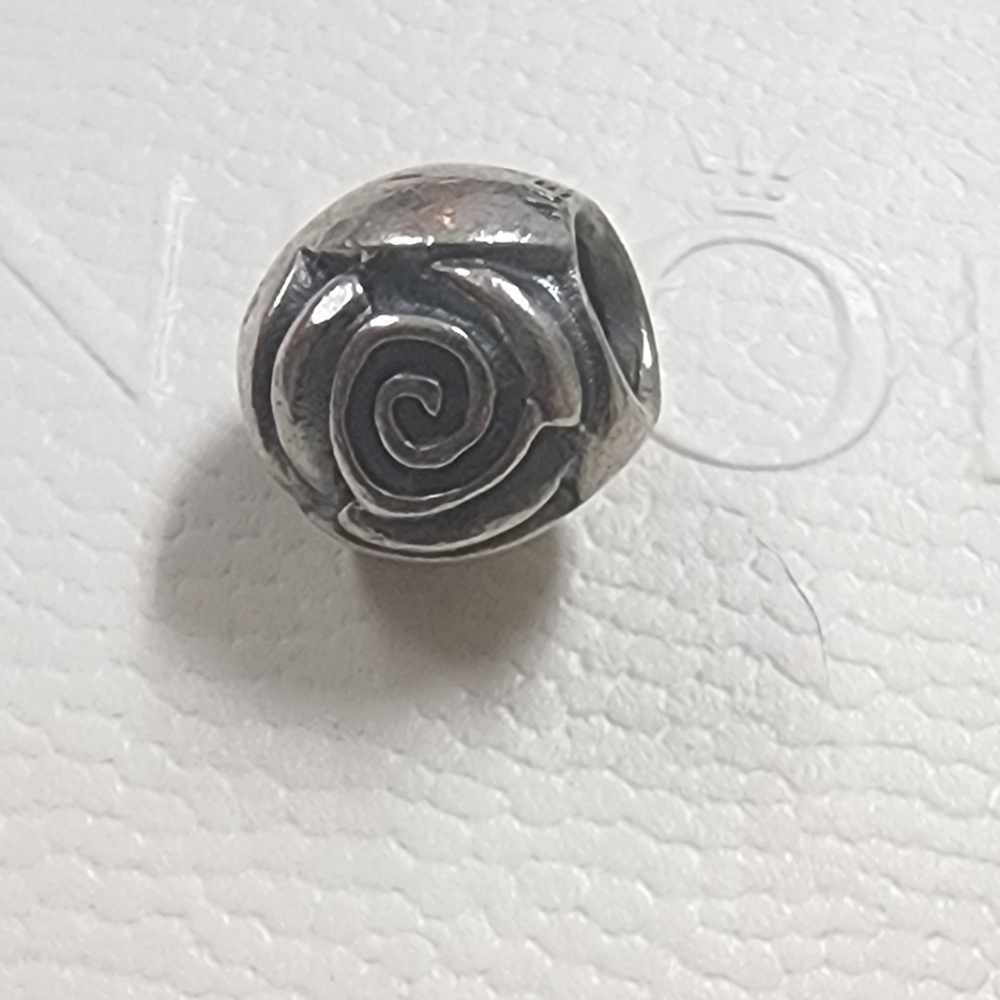 Pandora Rose Bud Flower Charm Retired View 2